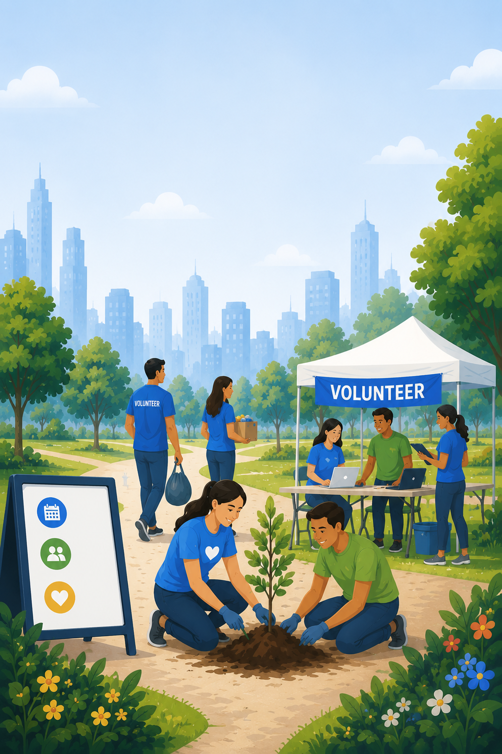 Volunteers coordinating event shifts on SignUparoo